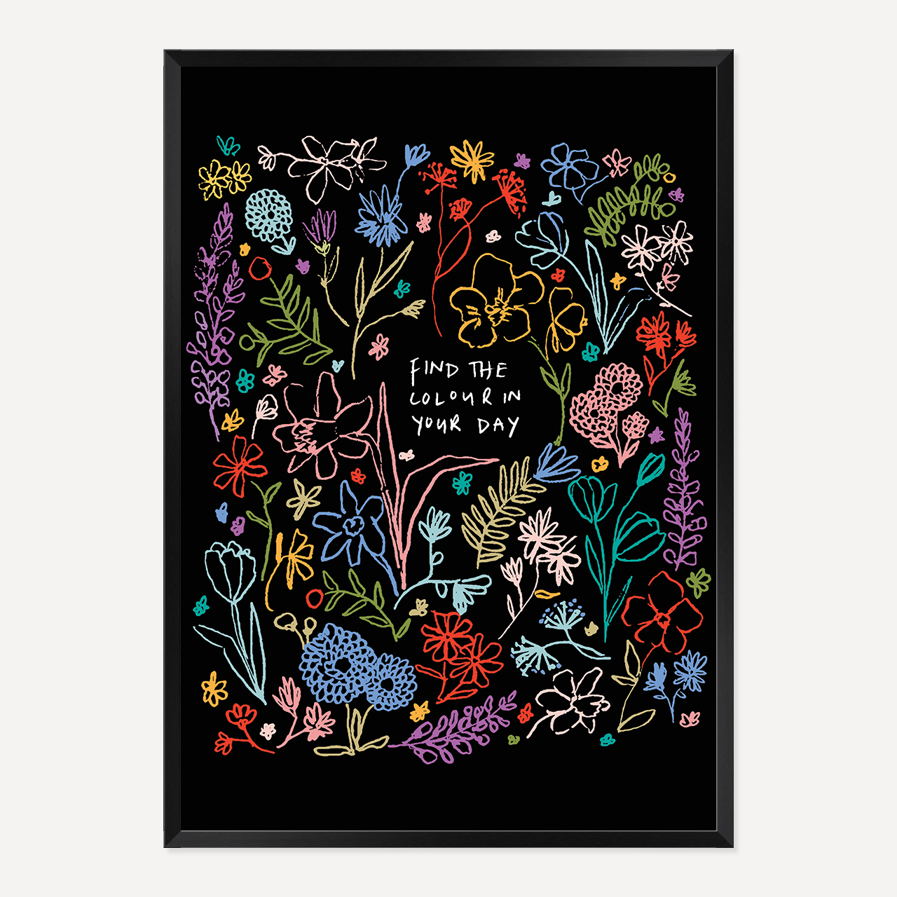 COLOUR IN YOUR DAY POSTER - BLACK