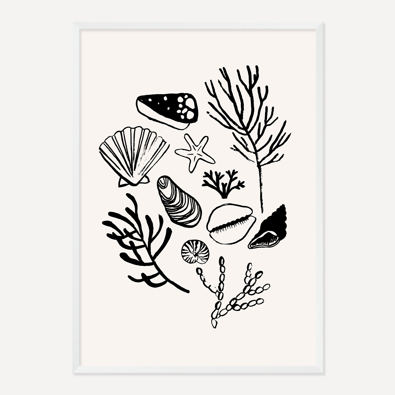 PAINTED SHELLS POSTER - BLACK