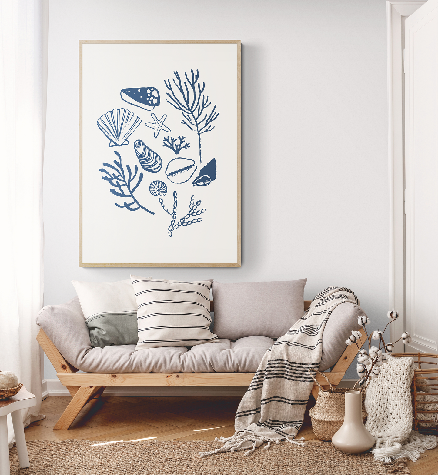 PAINTED SHELLS POSTER - NAVY