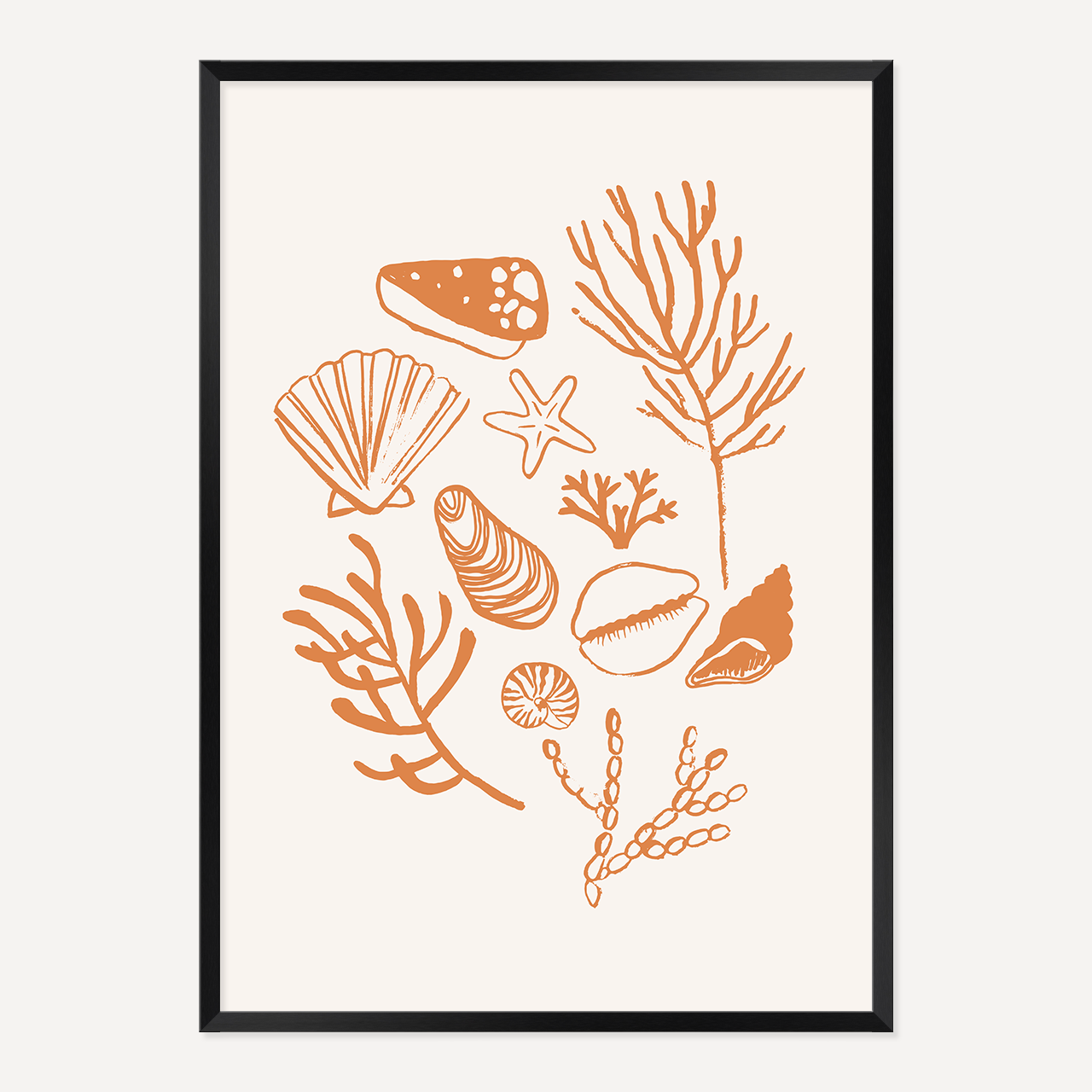 PAINTE SHELLS POSTER - CORAL