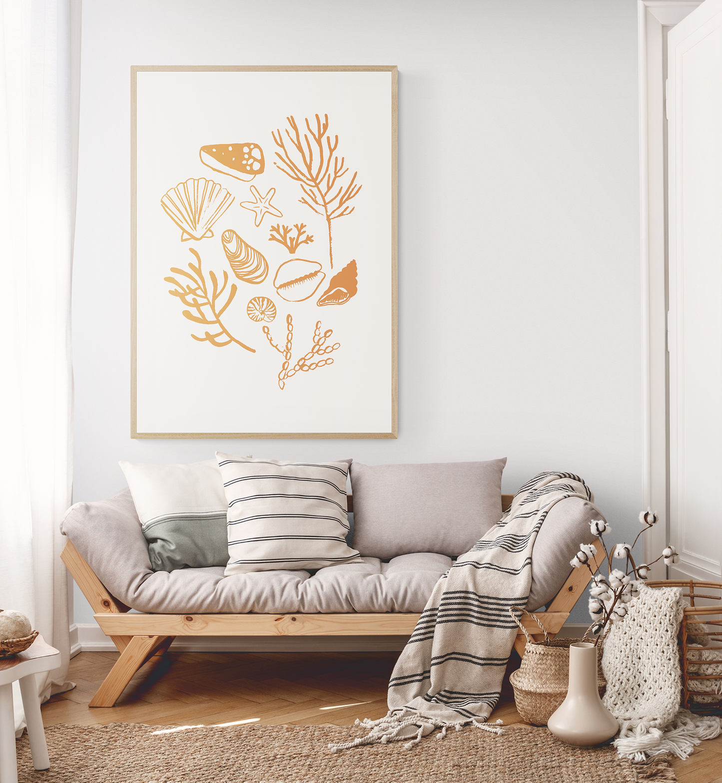 PAINTE SHELLS POSTER - CORAL