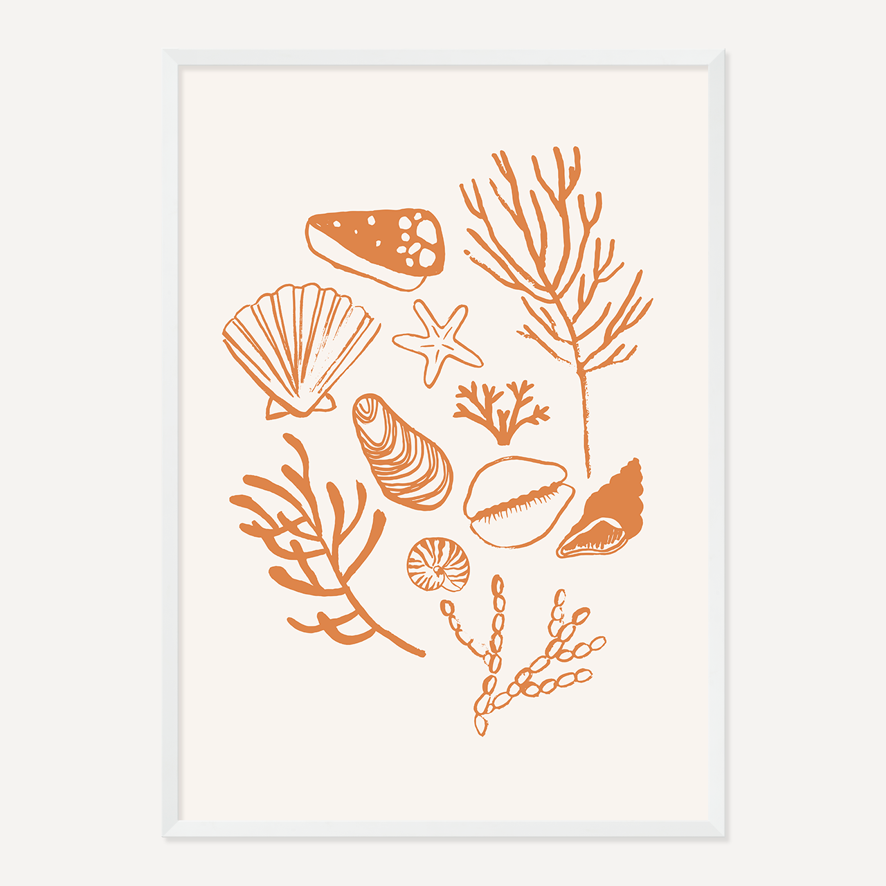 PAINTE SHELLS POSTER - CORAL