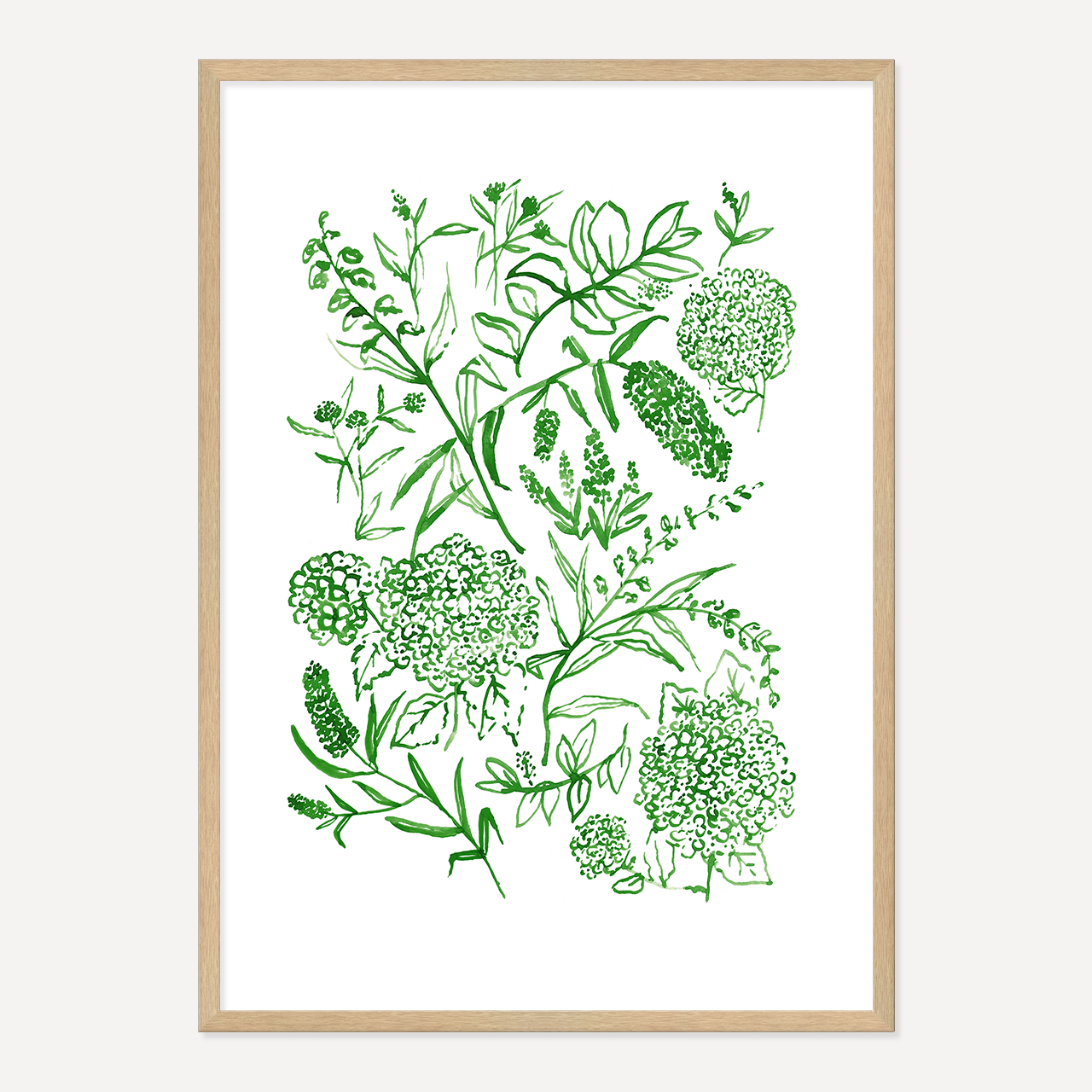 WATERCOLOUR FLORALS POSTER - GREEN