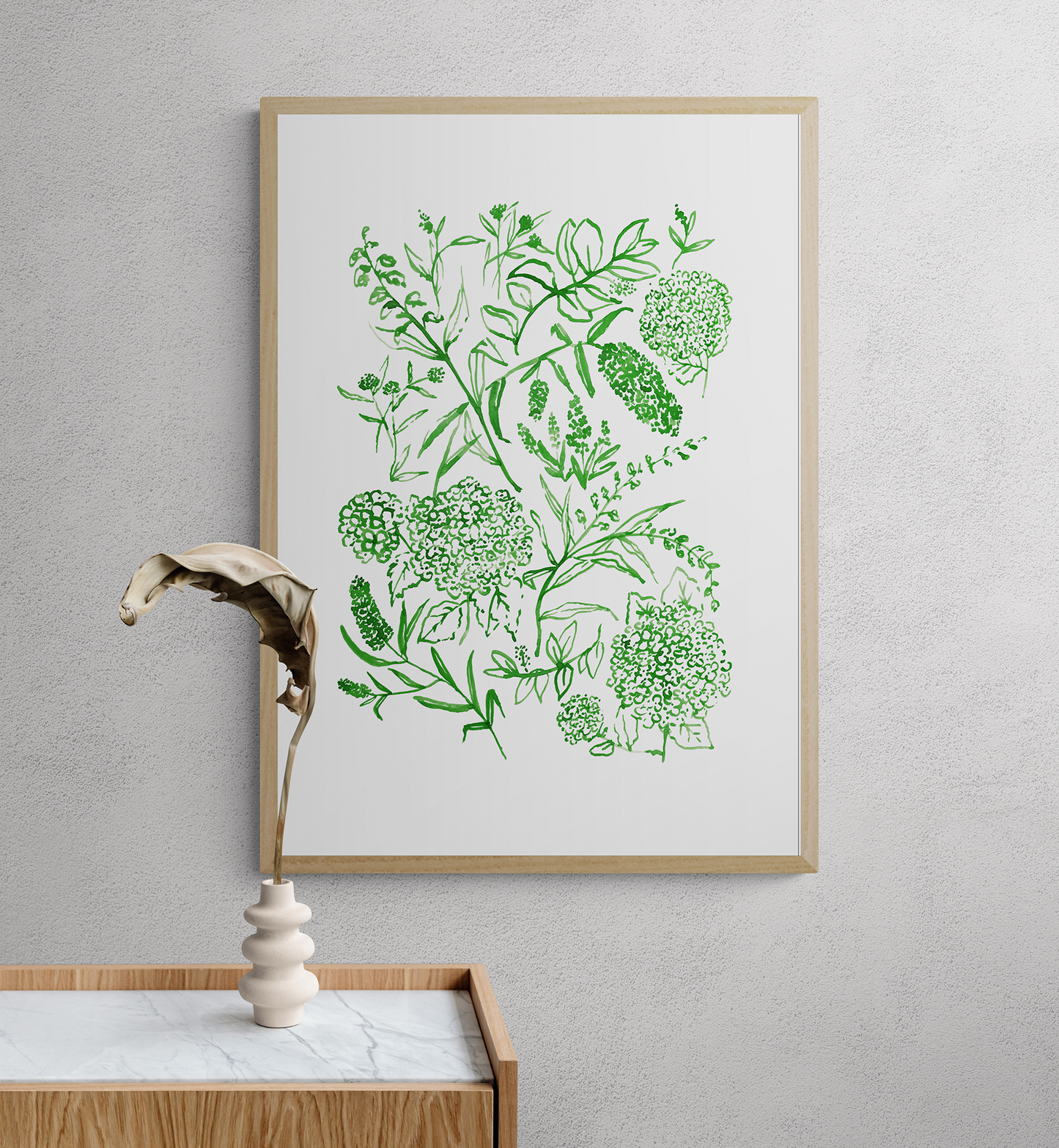 WATERCOLOUR FLORALS POSTER - GREEN