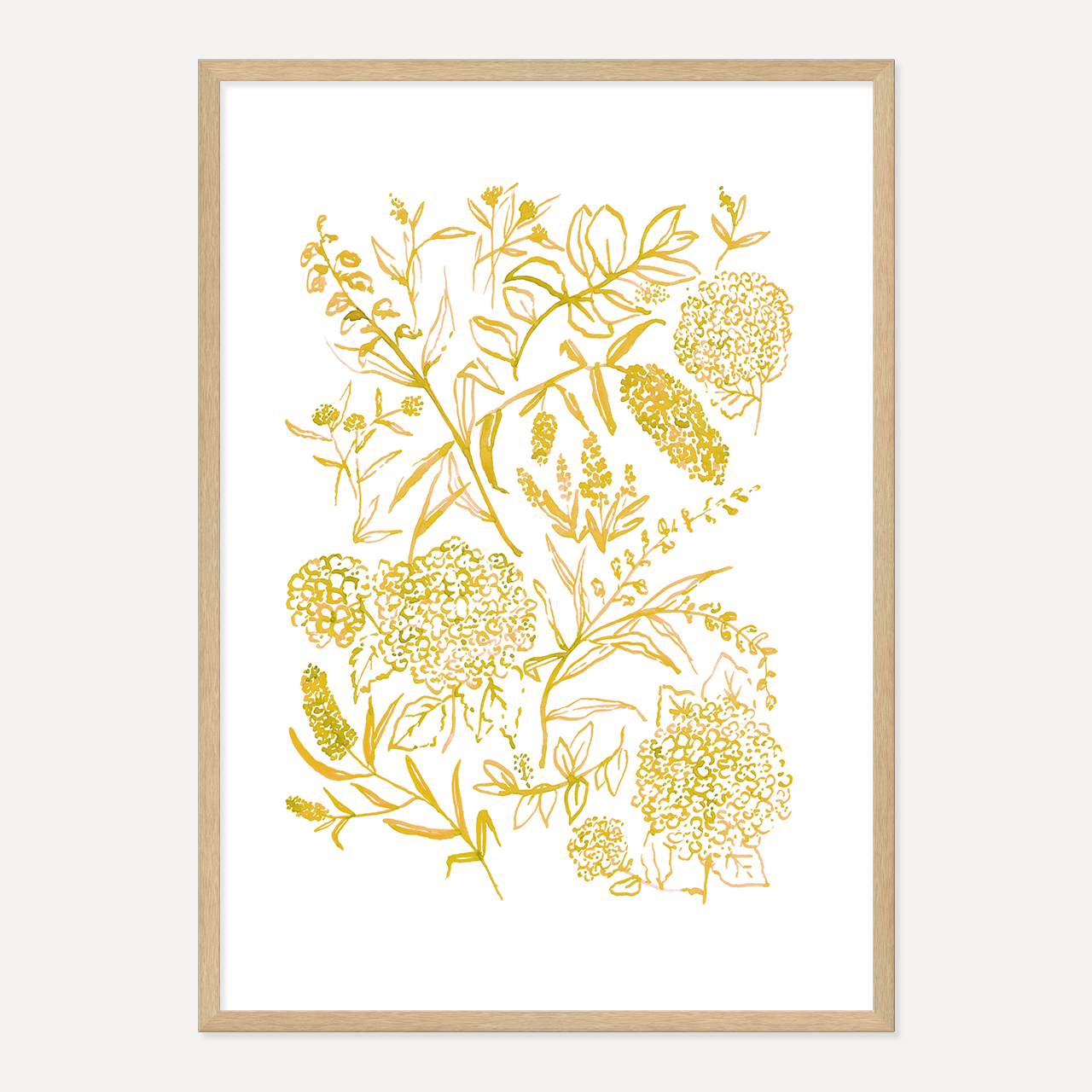 WATERCOLOUR FLORALS POSTER - ORANGE