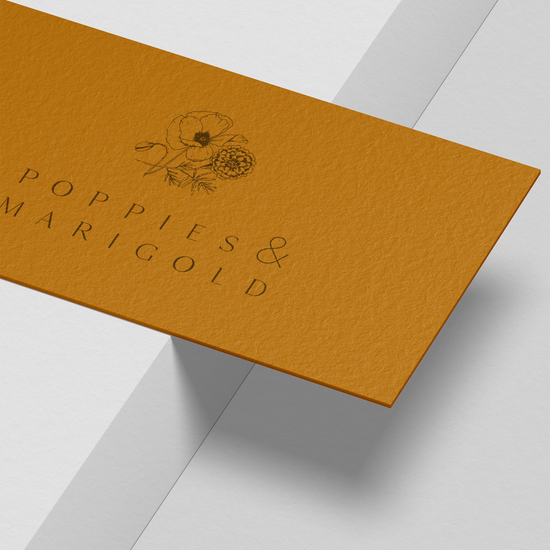 Poppies and marigold business card