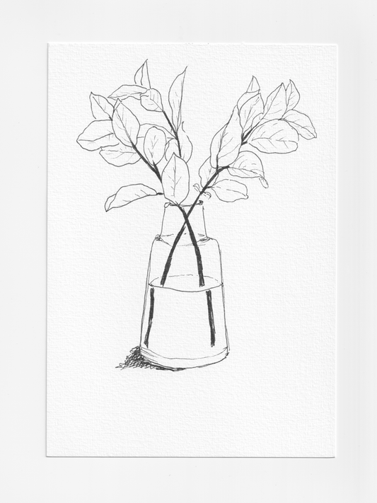 Daily Illustration - Day 27 - Viburnum leaf in vase