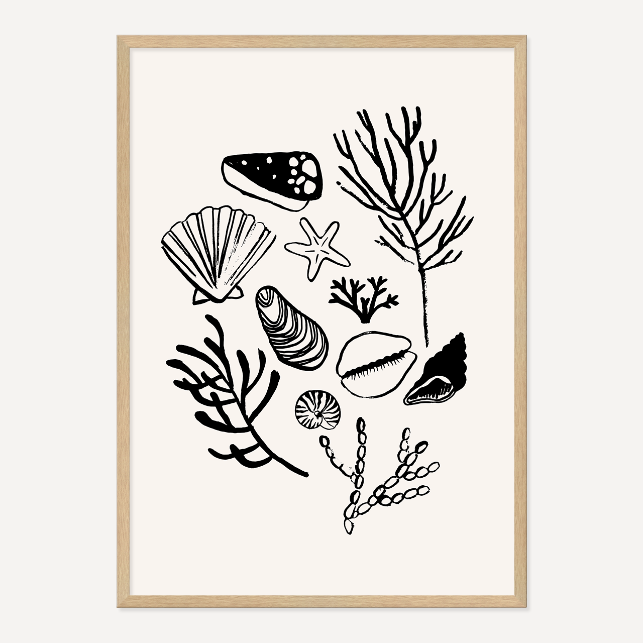 PAINTED SHELLS POSTER - BLACK