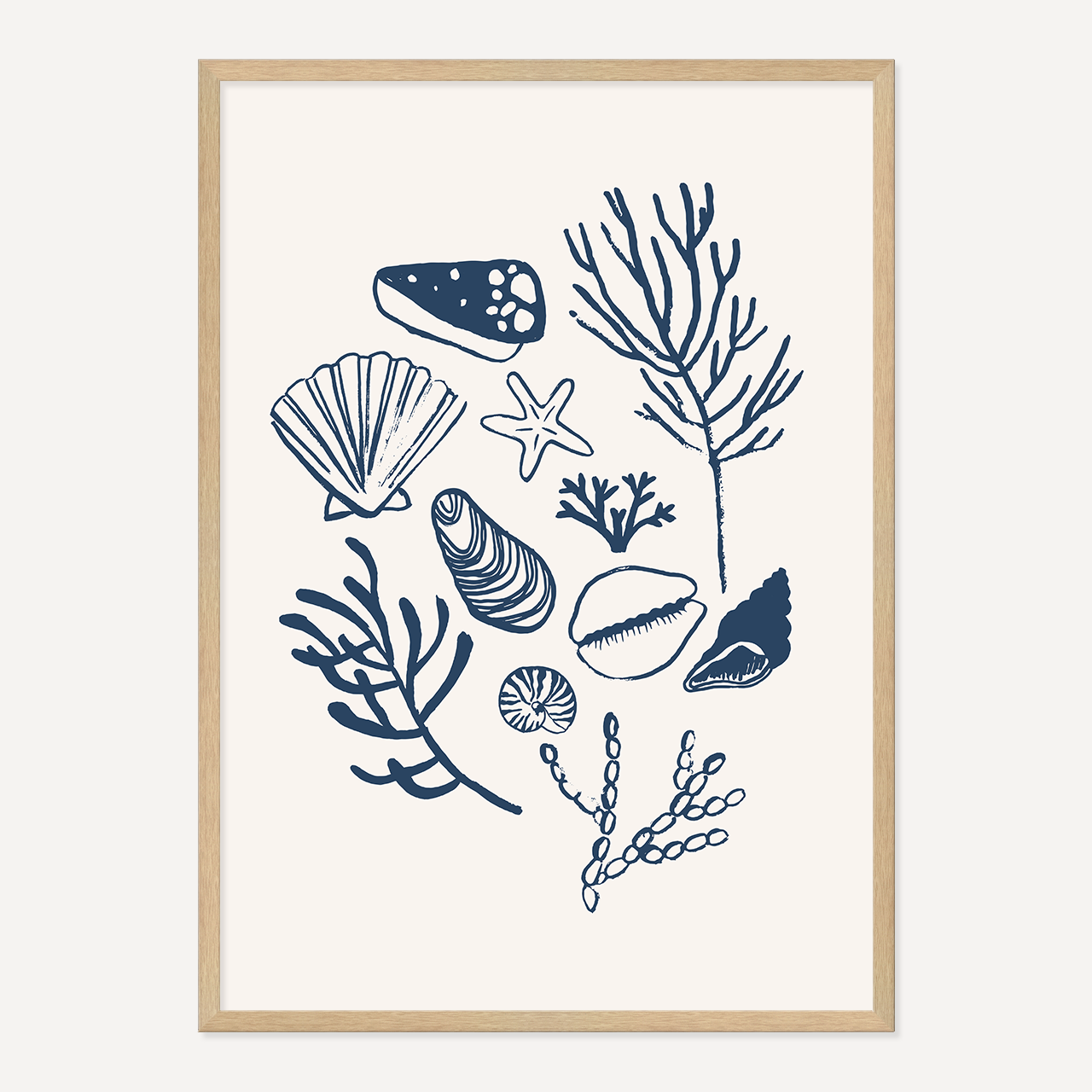 PAINTED SHELLS POSTER - NAVY