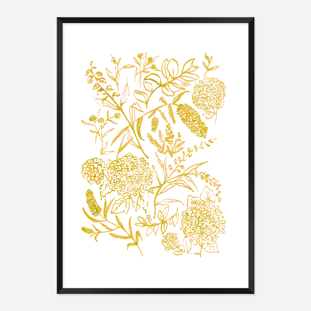 WATERCOLOUR FLORALS POSTER - ORANGE