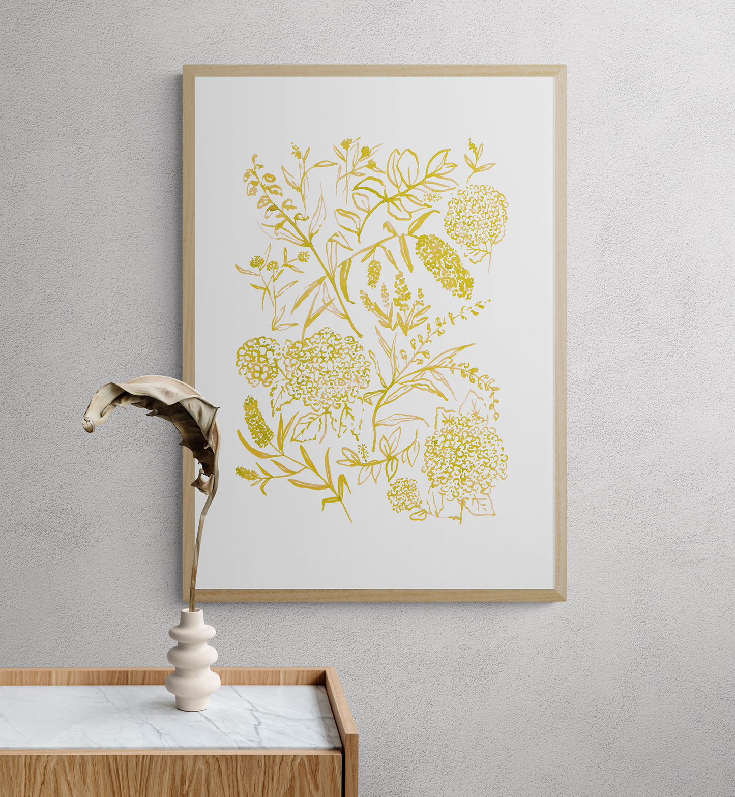 WATERCOLOUR FLORALS POSTER - ORANGE